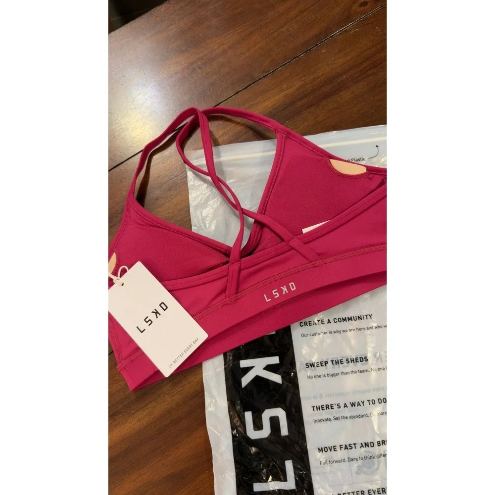 LSKD Clarity Sports Bra Plum Berry Small NWT NEW
